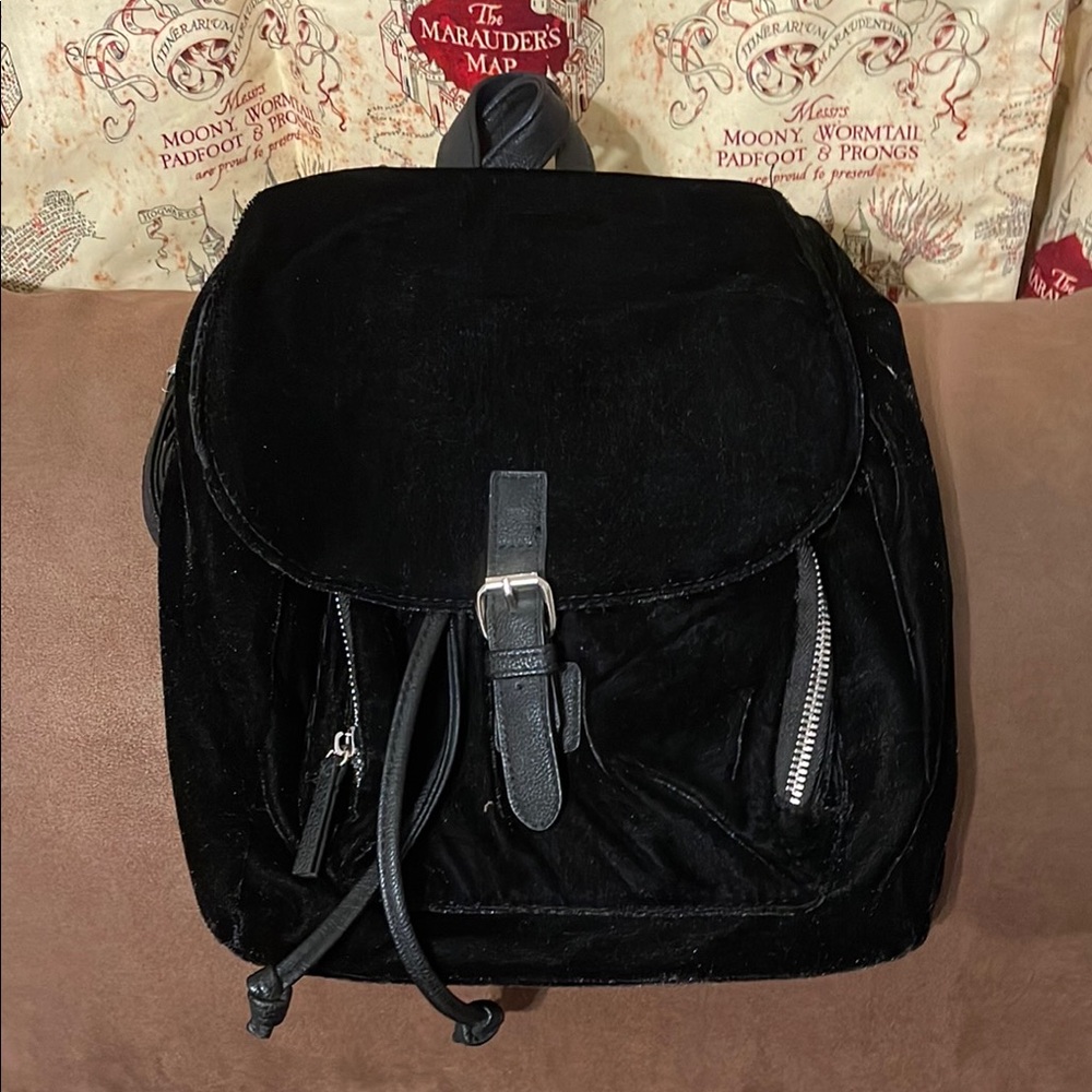 Black Backpack with Silver Accents